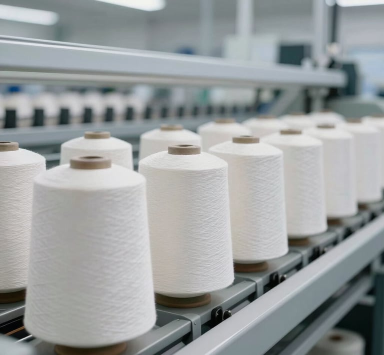 Artisan hands gently holding soft knitting yarn, highlighting texture and detail.