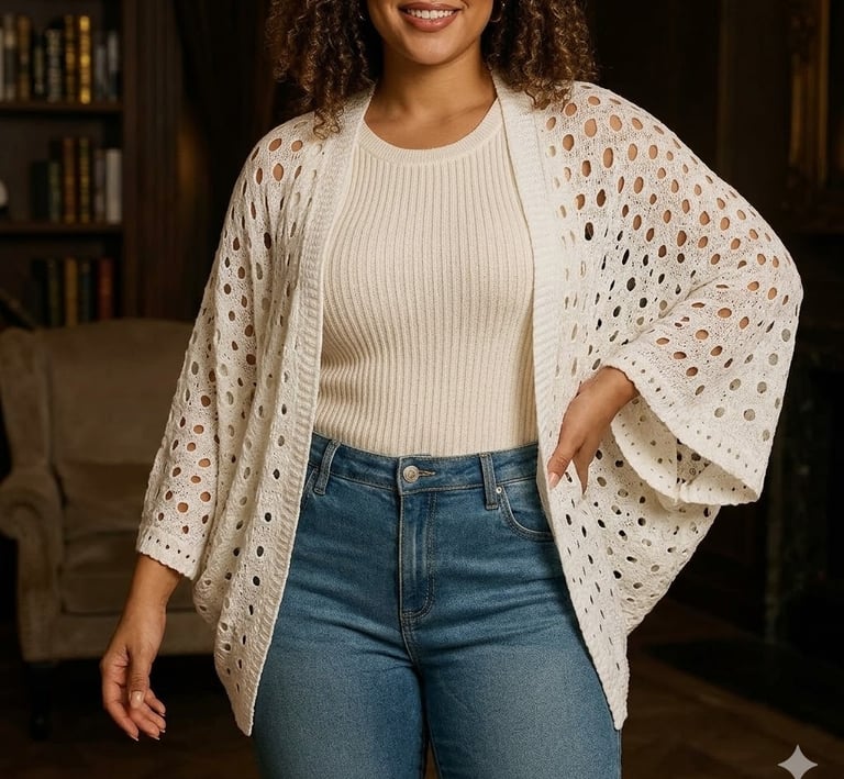 mulher usando kimono barato da shopee plus size feminino