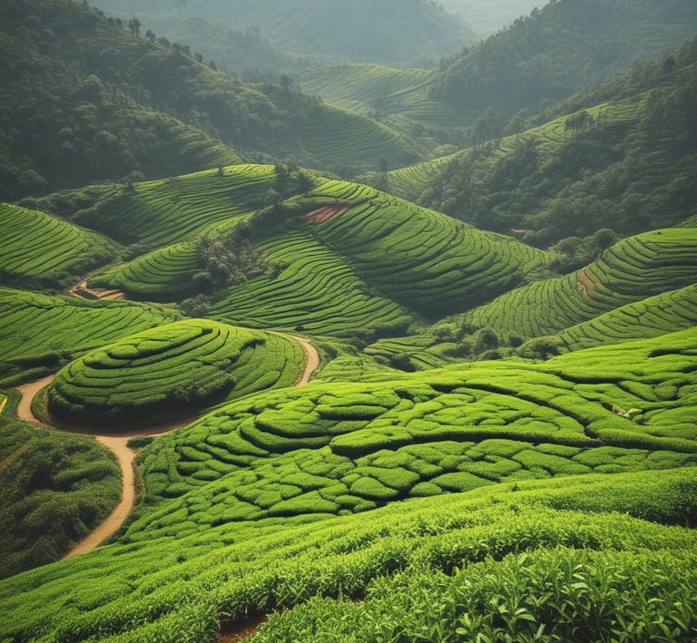 A vibrant poster featuring a serene mountain landscape with a motivational quote overlay.