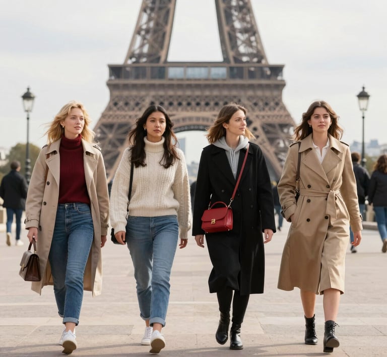 A candid shot of a woman pausing to admire a small café window on a quiet Canadian street.