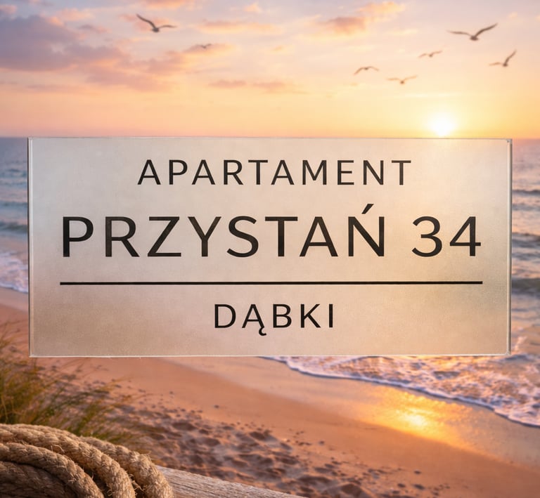 Kontakt – apartament Przystań 34 Dąbki, komfortowy apartament nad morzem w centrum Dąbek.