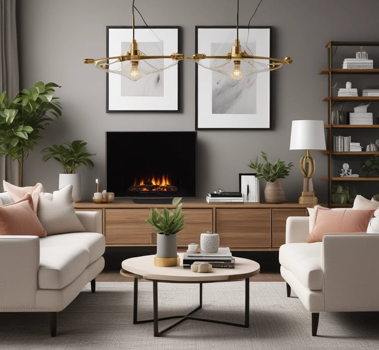 A sunlit living room corner featuring a soft throw blanket draped over a cozy armchair next to a small wooden side table with a ceramic vase.