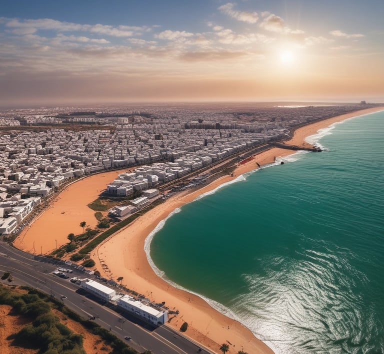 Agadir cityscape of a beach 
