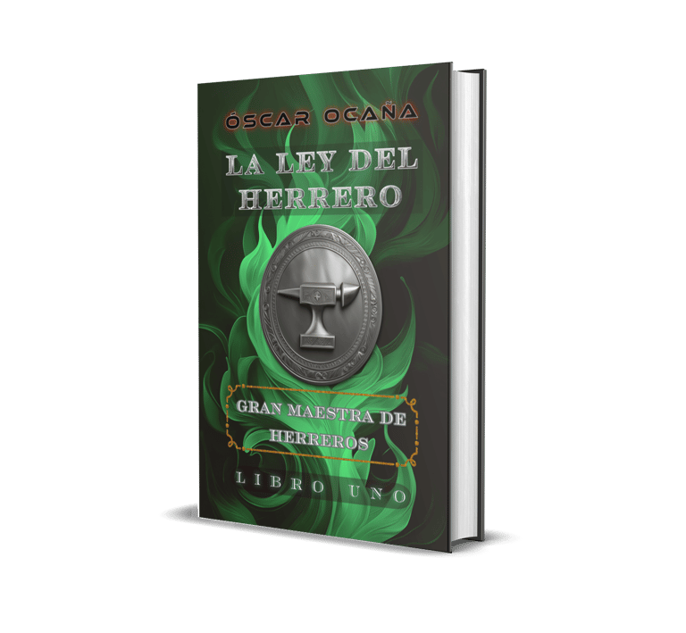 Portada La Ley del Herrero Libro I: Gran Maestra de Herreros, Óscar Ocaña Parrón. Yunque plateado 