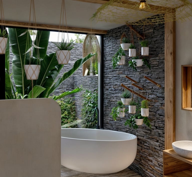 salle de bains jungle