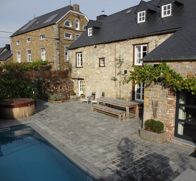 Terrasse de la maison d'hôtes à Crupet