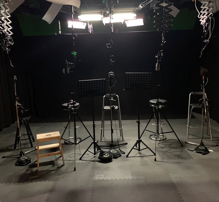 blacked out studio