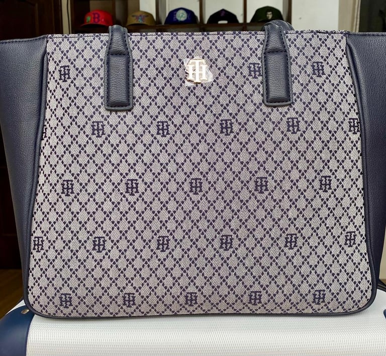 a purse with a monogramet on it