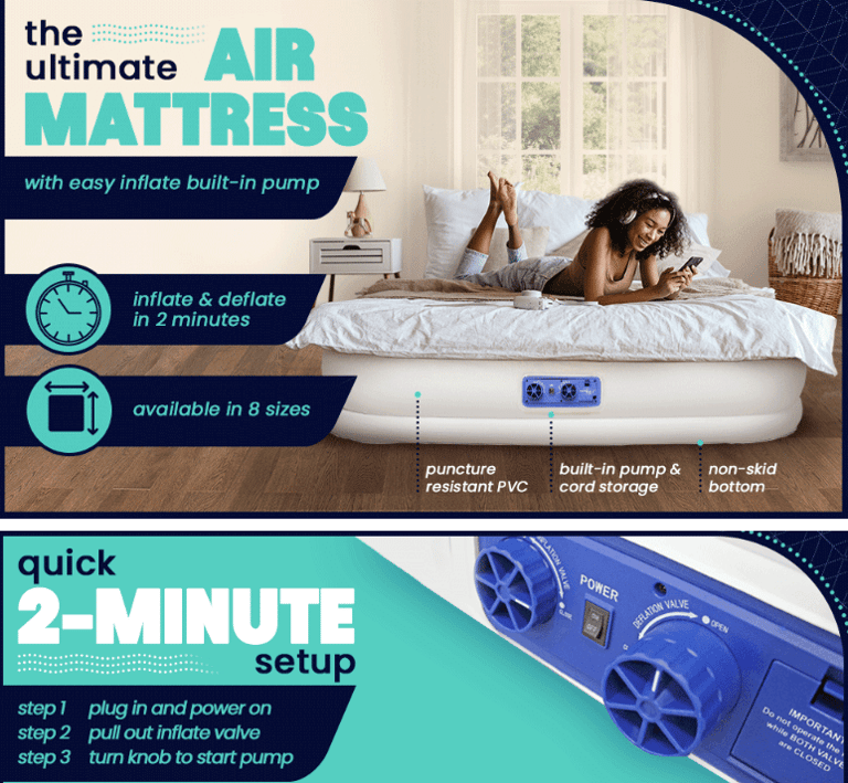 EnerPlex Queen Size Air Mattress for comfortable car camping