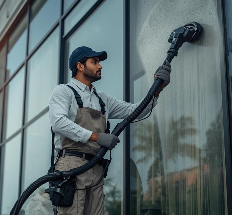nettoyage des vitres par un aspirateur