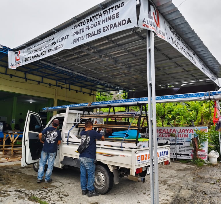 Workshop jasa aluminium PT DJA Aluminium Konstruksi di Kemiling Bandar Lampung