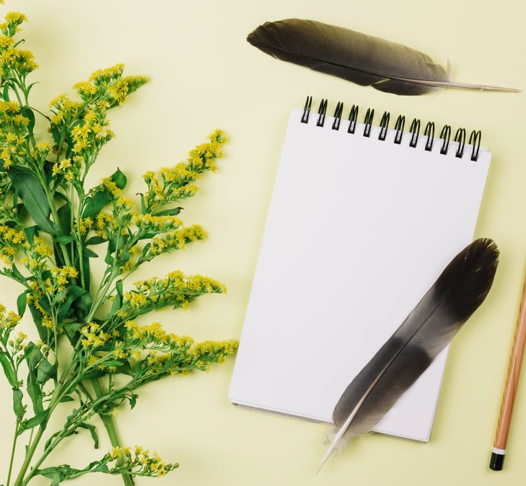 Cahier et plantes