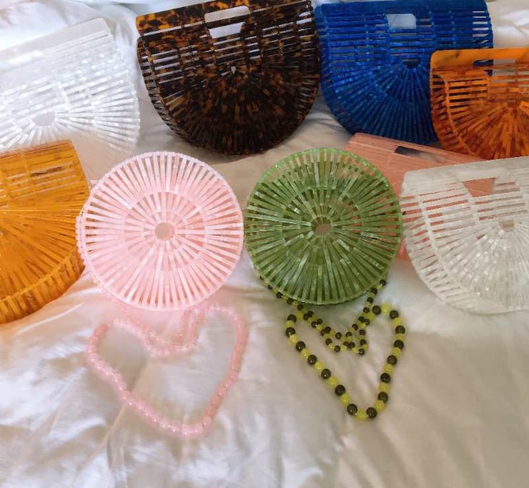 hand-woven summer  fashion acrylic baskets  bags