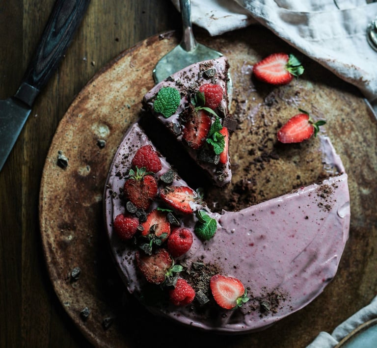 a cake with a slice of cake on restaurant dessert menu.Tourism Entrepreneur Coaching