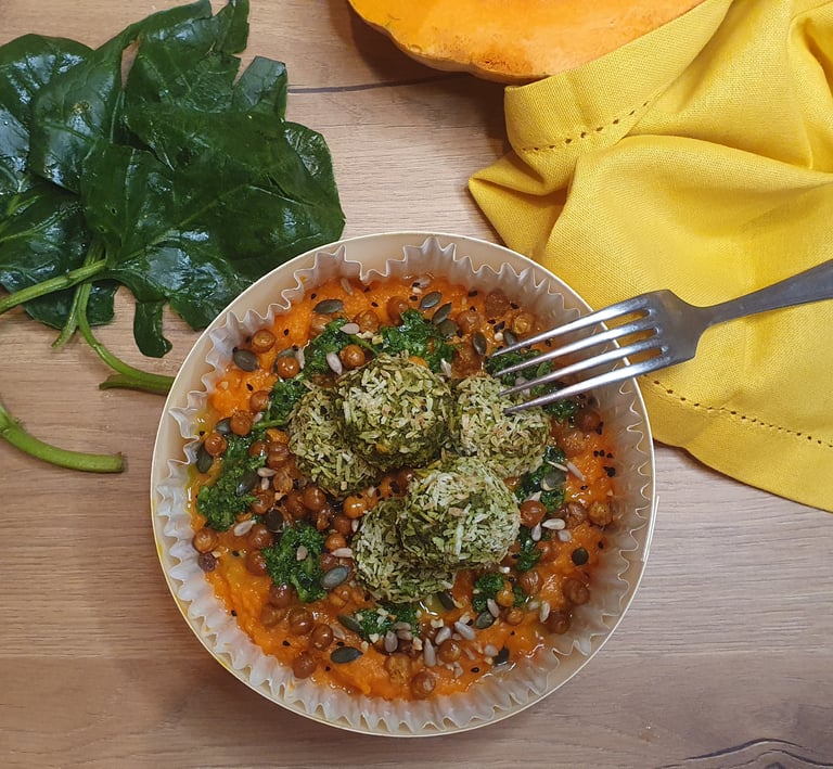 un plat complet et sain adapté aux mamans pendant la période du post-partum réalisé par GingerMam's