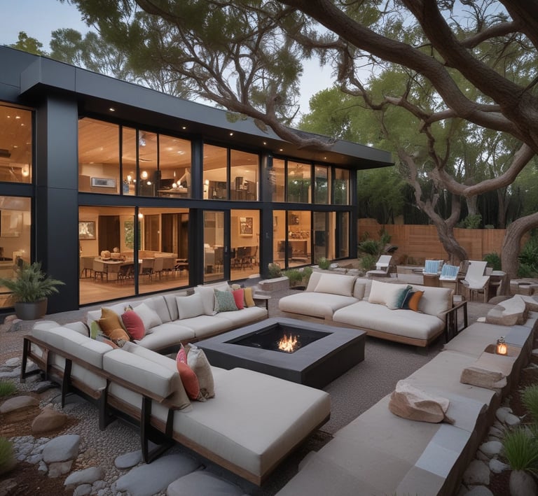 An elegant living room showcasing modern architecture.