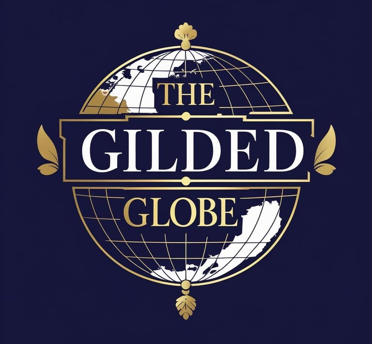 elegant emblem logo with globe