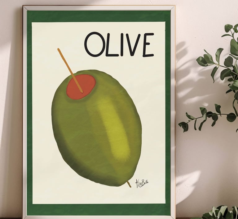 Original Art Print with Olive