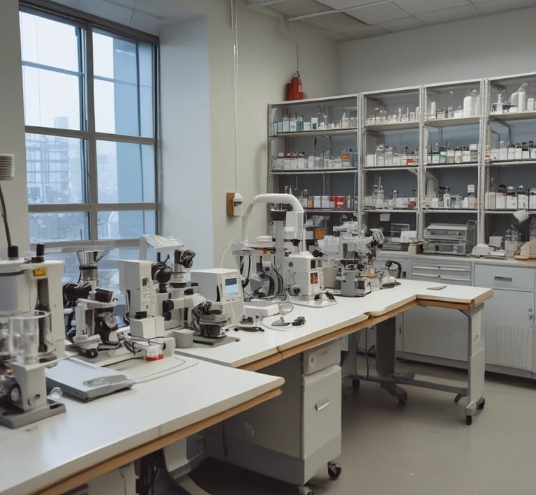 Close-up of automated machinery assembling a medical device component with precision.
