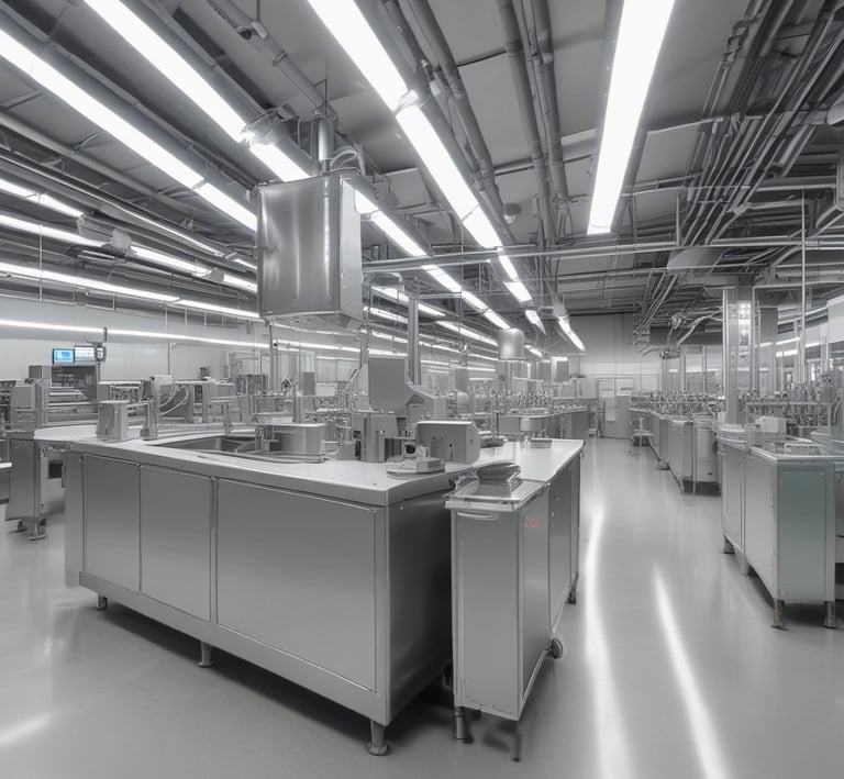 R&D team collaborating around a table with formulas and samples, showcasing expertise and innovation.