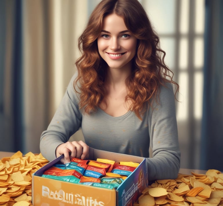 Close-up of hands analyzing sales data and product listings on a laptop screen.