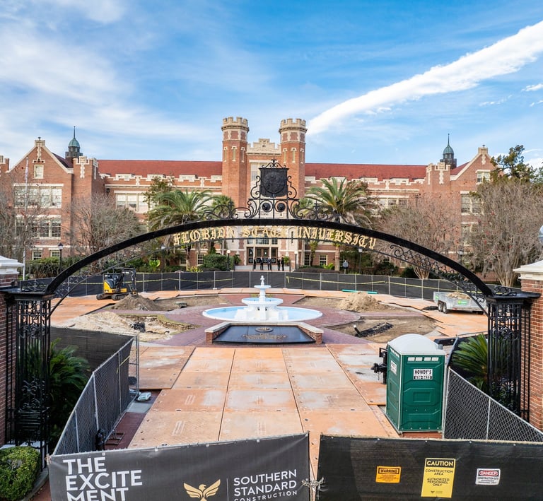 Drone image of construction site