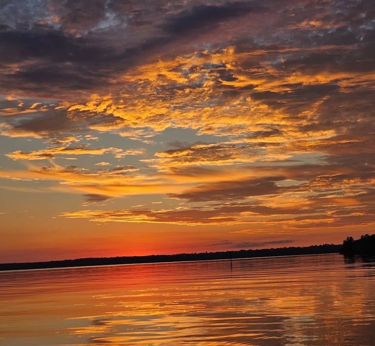 A beautiful sunset over Lake George, St Johns River, Florida