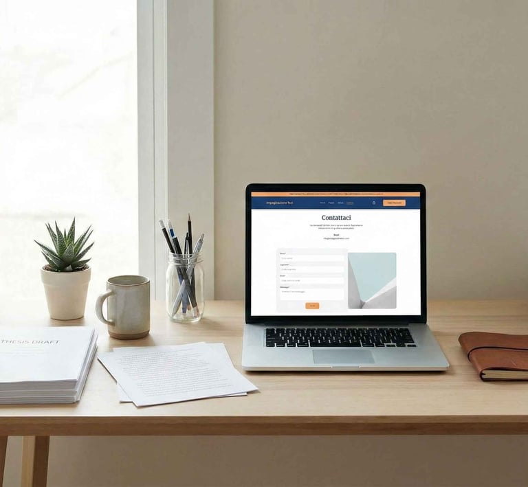 immagine rappresentativa del servizio di contatti impaginazione tesi