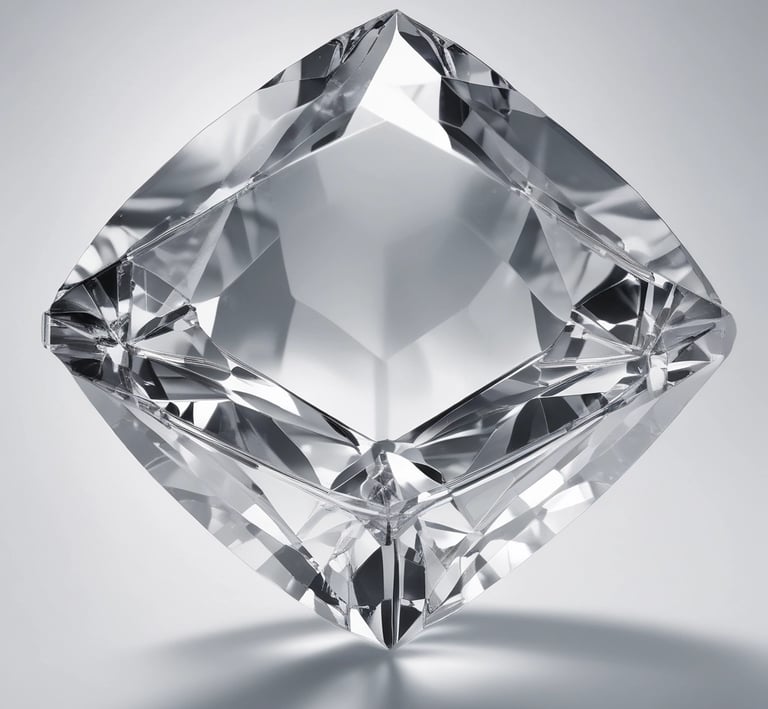 Close-up of a sparkling clear quartz crystal with natural facets.