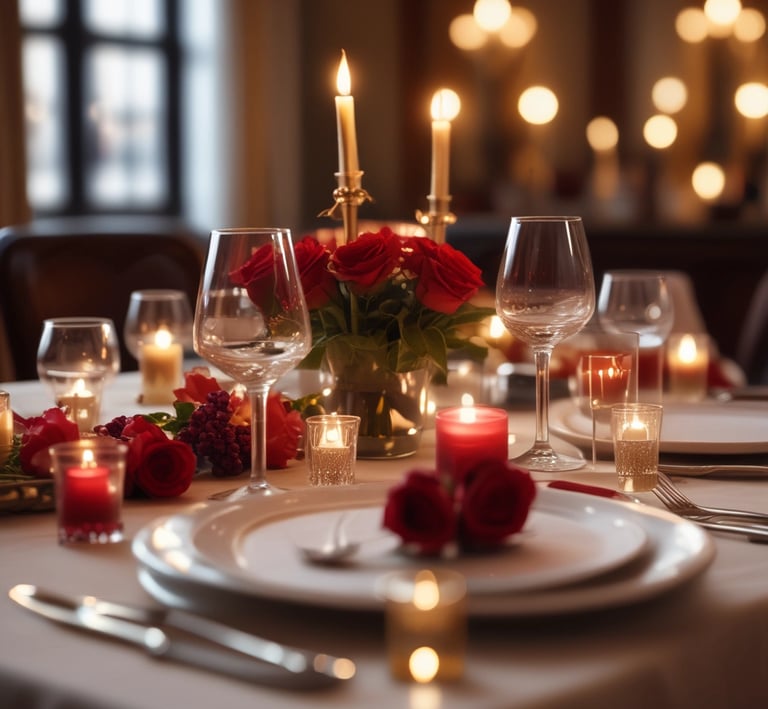 Private dining room with intimate lighting, black velvet chairs, and golden decor.