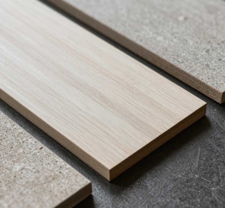 An ivory-hued textured wall panel illuminated by subtle gold accent lighting.