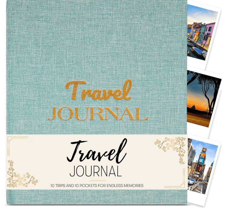 a travel journal with a photo