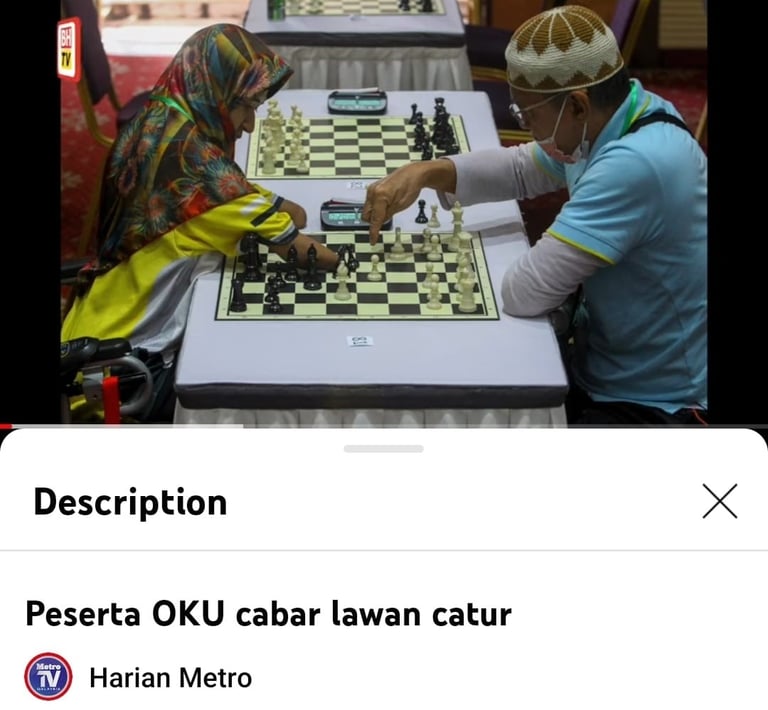Peserta OKU cabar lawan catur by Harian Metro. RD Open Chess Championship 2023