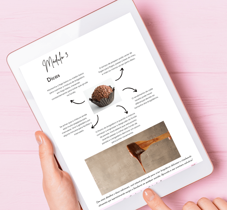 a person holding a tablet with a recipe book on it