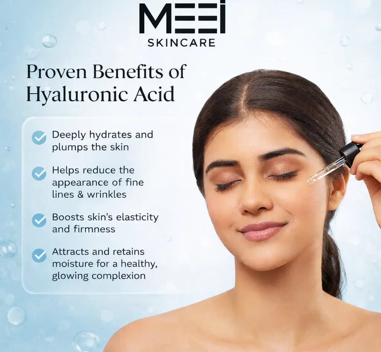 Meei hyaluronic acid face serm deeply hydrates and plump the skin