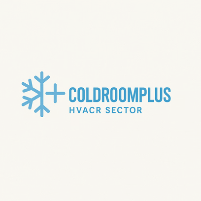 Cold Room Plus logo featuring a blue snowflake and plus sign icon on the left