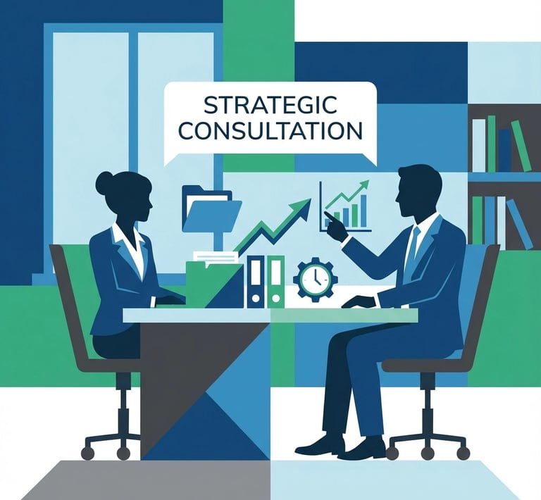 "Home health agency owner meeting with M&A advisors to discuss exit strategy and valuation optimizat