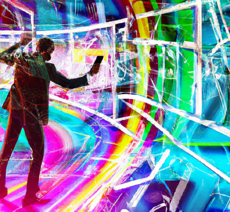 a visually striking image representing cutting-edge website building using AI-assisted tools