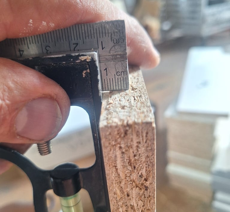 Chris holding set squarer