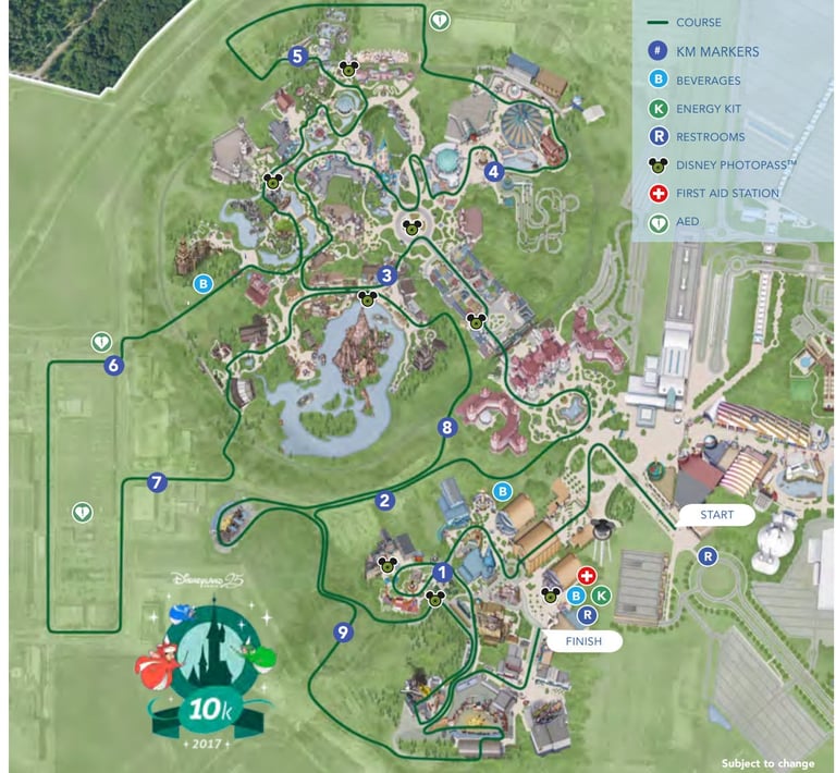 2017 runDisney Disneyland Paris 10K Course Map