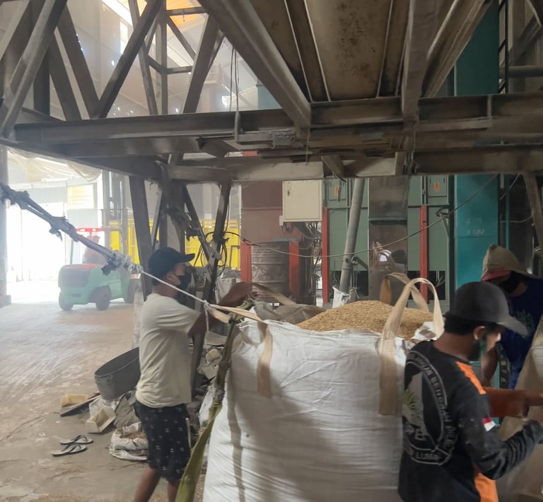 Rice husk packaging and warehouse support for industrial buyers