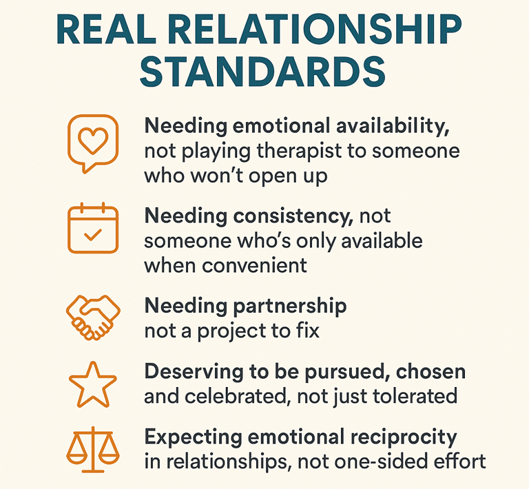 "Healthy relationship standards checklist - what to expect in modern dating - emotional availability