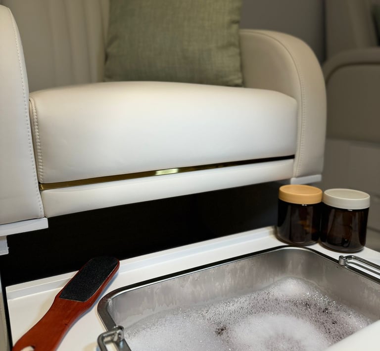 image of manicure seats, with a foot soak