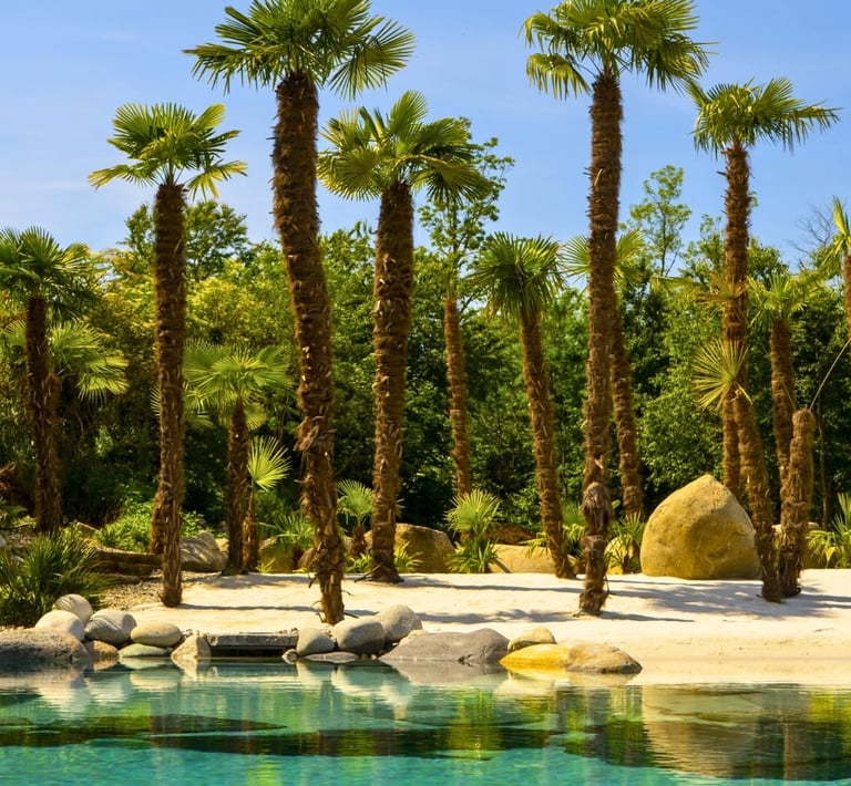 Piscina naturale su misura per spazio esterno di lusso
