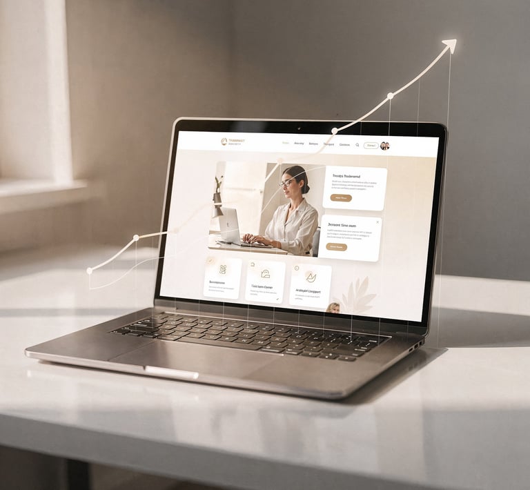 mockup em tablet com site profissional para psicólogo integrado ao Instagram