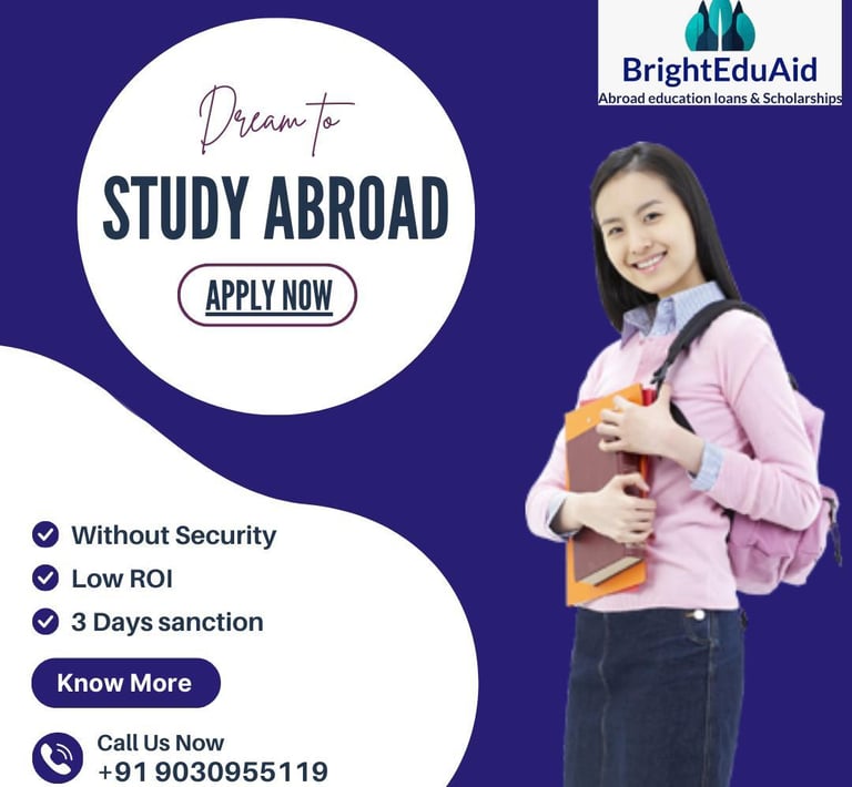 education loan for abroad countries from India by BrightEduAid