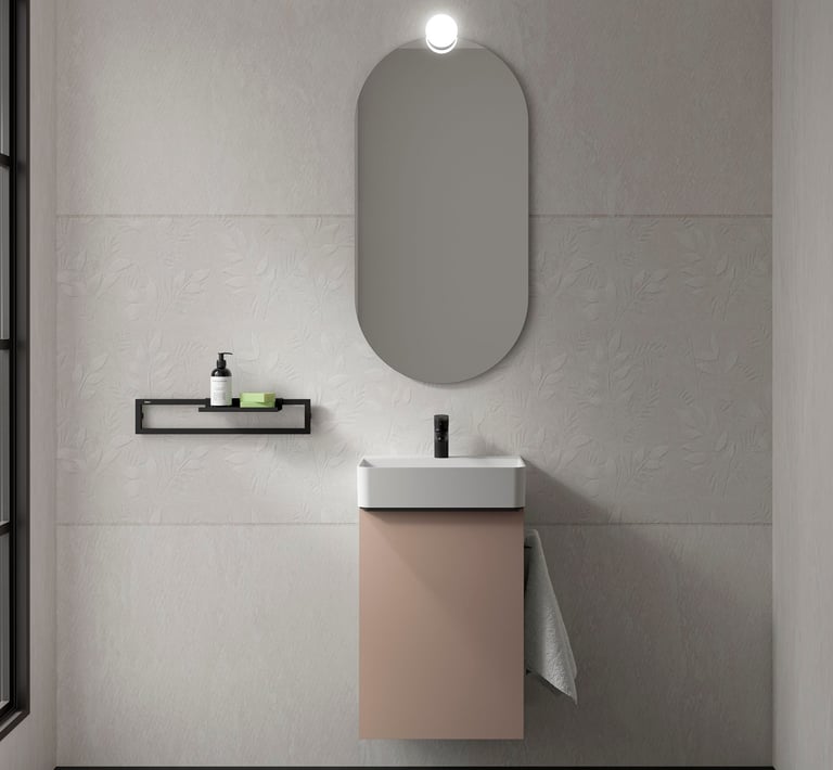 Salgar Aida space saving bathroom vanity in Macchiato