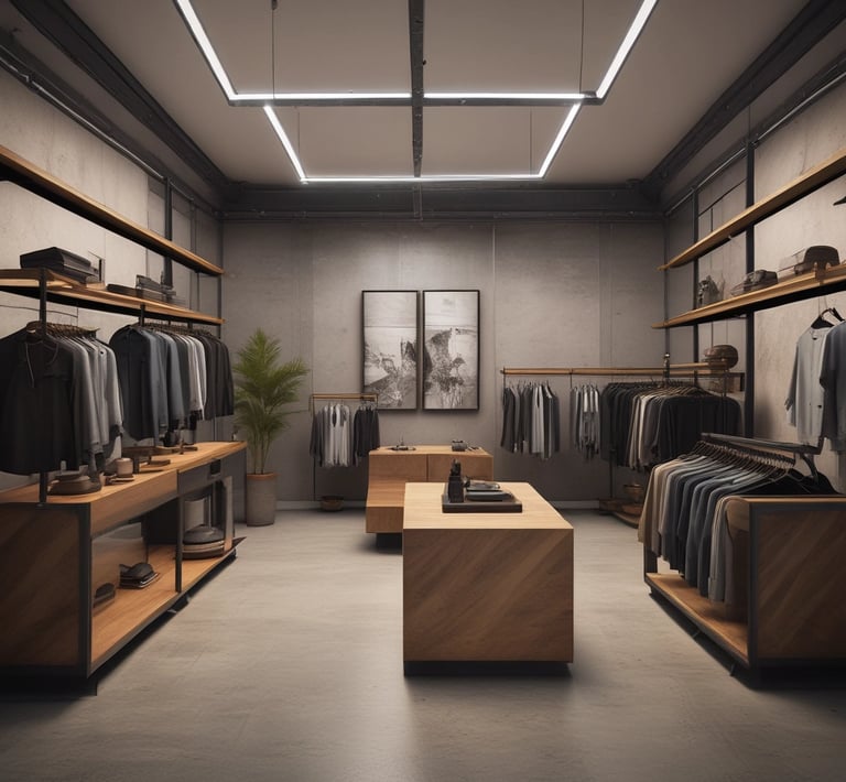 Close-up of custom carpentry details highlighting expert workmanship in a boutique setting.