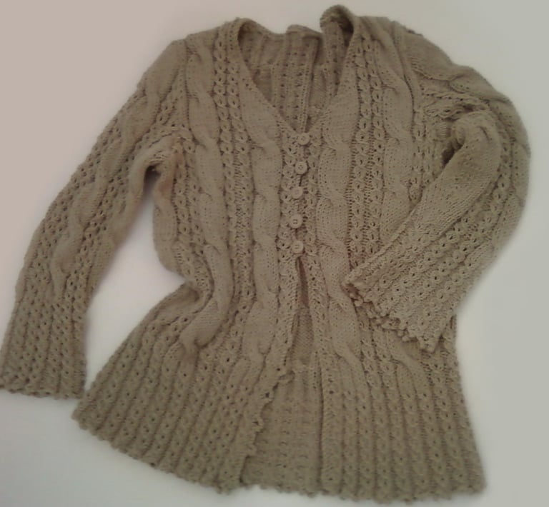 A hand-made, knitted sweater.