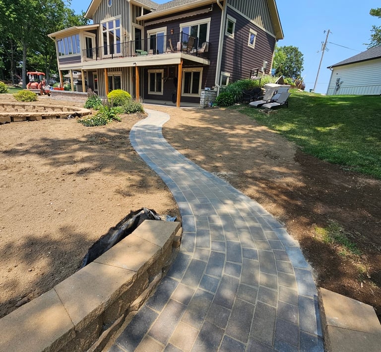 Custom paver sidewalk for Heritage Lake